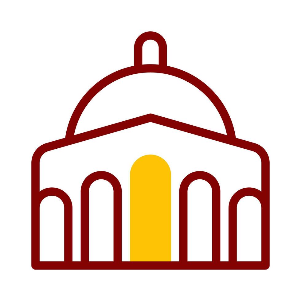 mesquita ícone duotônico vermelho amarelo estilo Ramadã ilustração vetor elemento e símbolo perfeito.