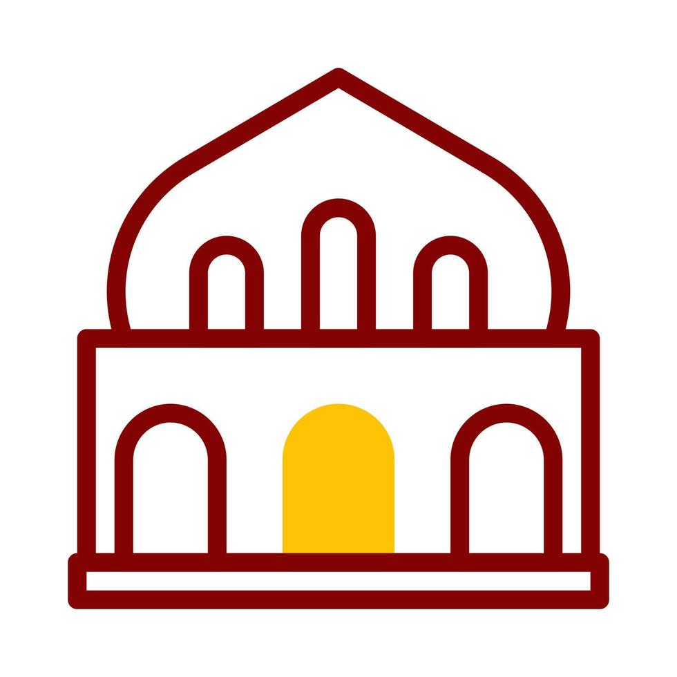 mesquita ícone duotônico vermelho amarelo estilo Ramadã ilustração vetor elemento e símbolo perfeito.