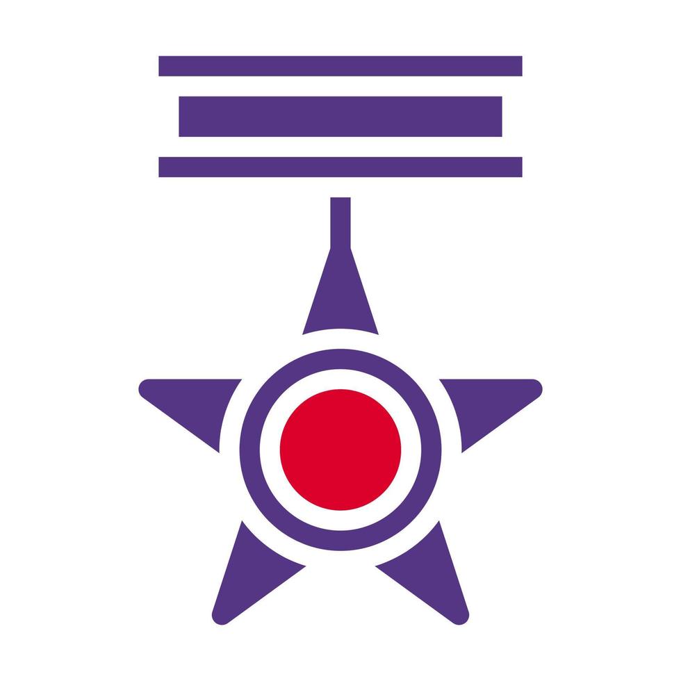 medalha ícone sólido vermelho roxa estilo militares ilustração vetor exército elemento e símbolo perfeito.
