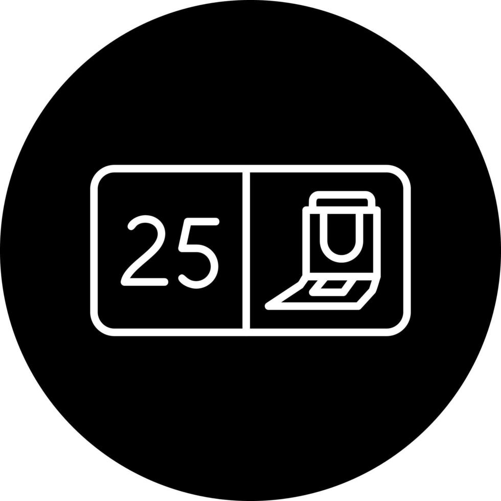 assento número vinte cinco vetor ícone