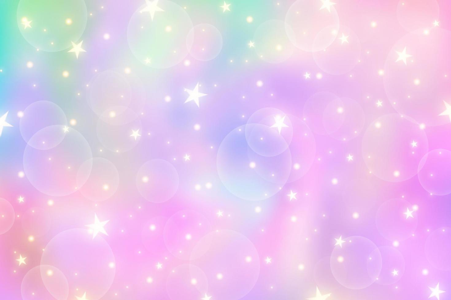 fundo de unicórnio rosa. céu de cor gradiente pastel com glitter. espaço mágico da galáxia e estrelas. padrão abstrato de vetor. vetor