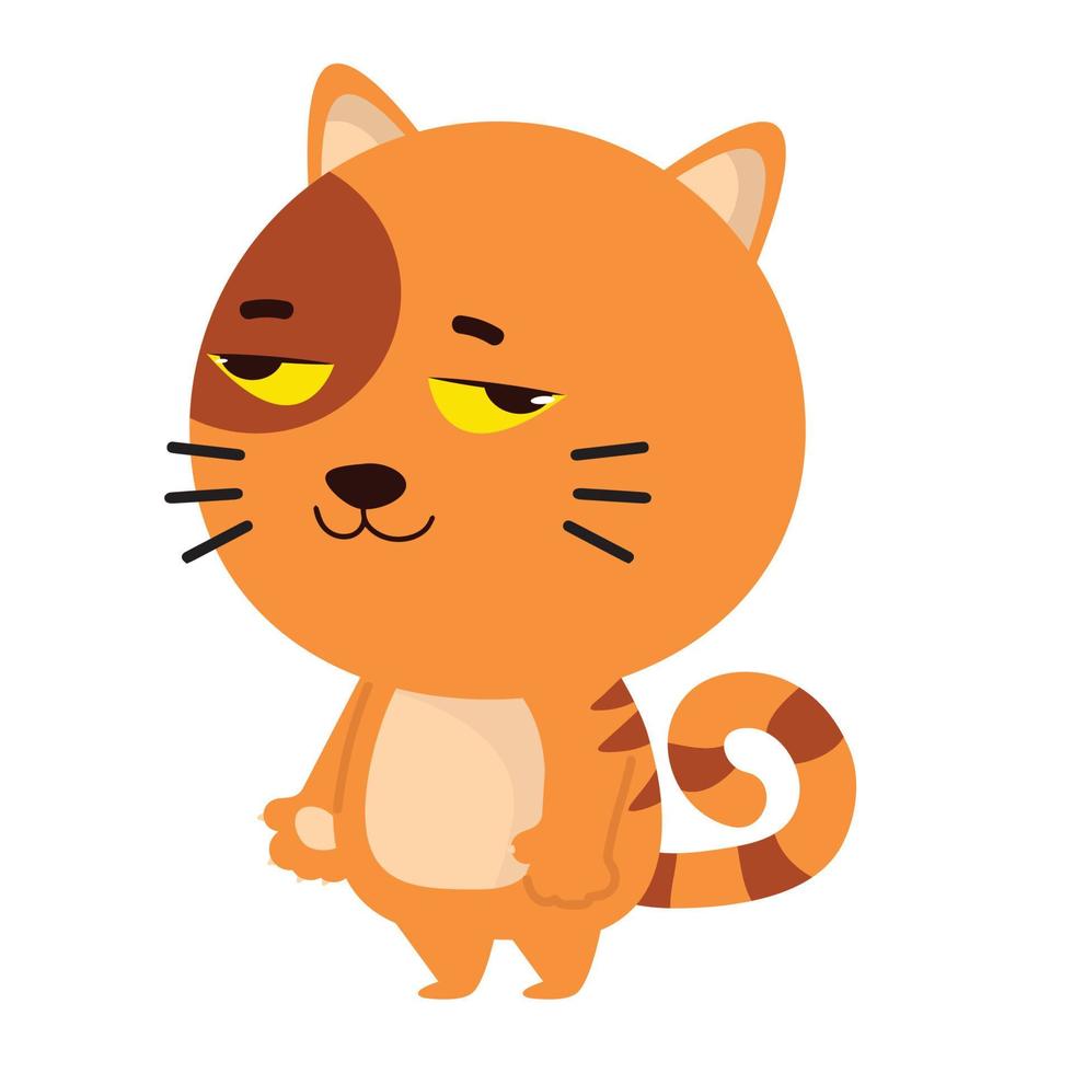 fofa gato adorável laranja desenho animado vetor