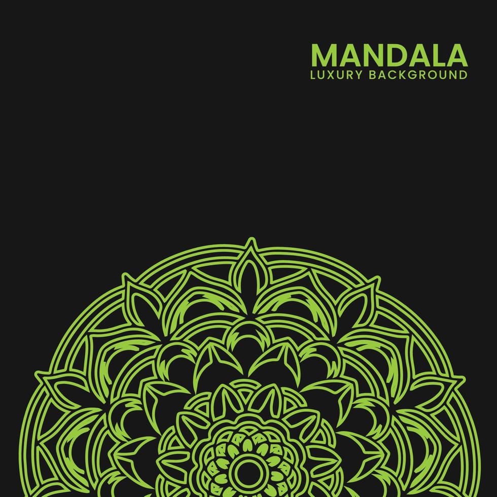 mandala de luxo com fundo preto vetor