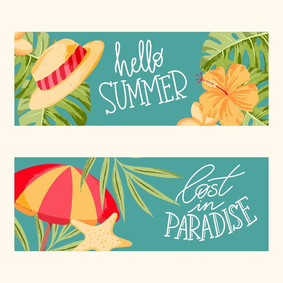 banner de verão com letras vetor