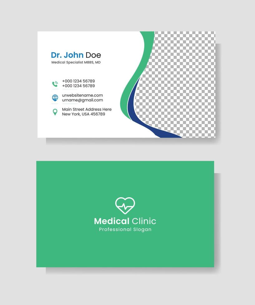 profissional médico cuidados de saúde o negócio cartão modelo vetor