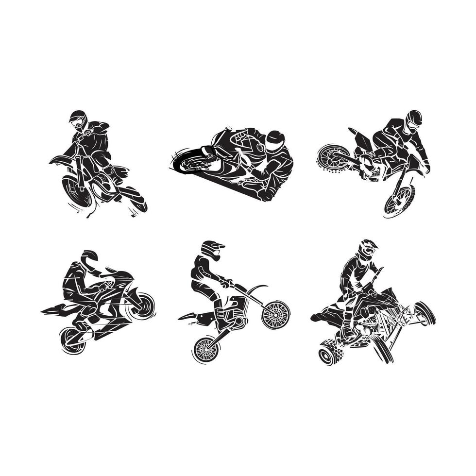 motos conjunto coleção tatuagem ilustração vetor