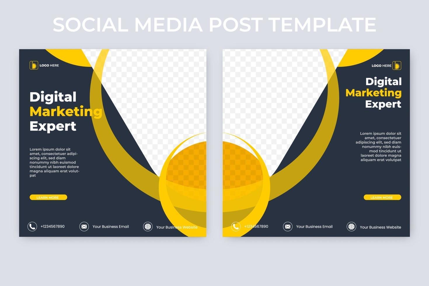 conjunto de anúncios de banner editáveis. modelo de postagem de mídia social de marketing digital vetor