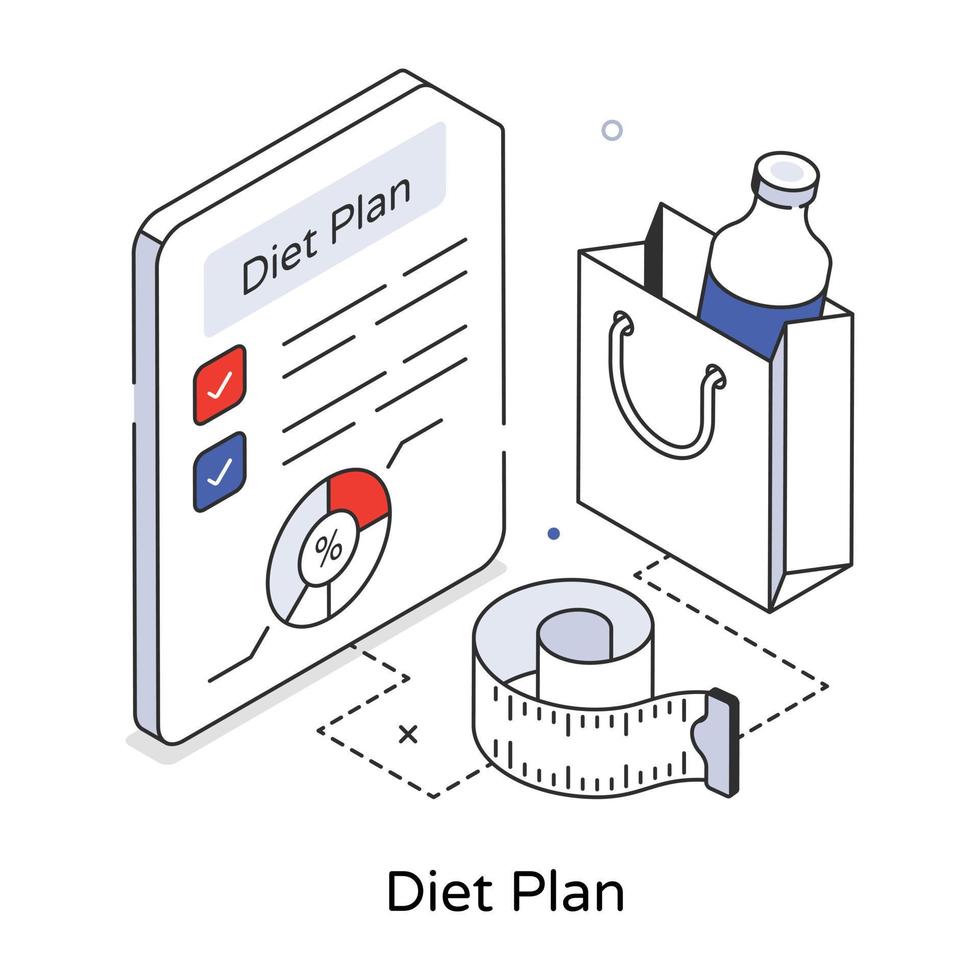 plano de dieta da moda vetor