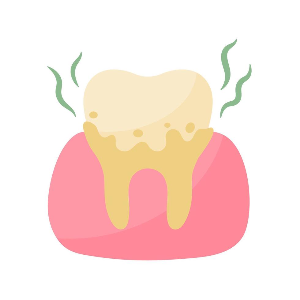 dental saúde Cuidado resolver a problema do dente decair e inchado gengivas dentro a boca. vetor