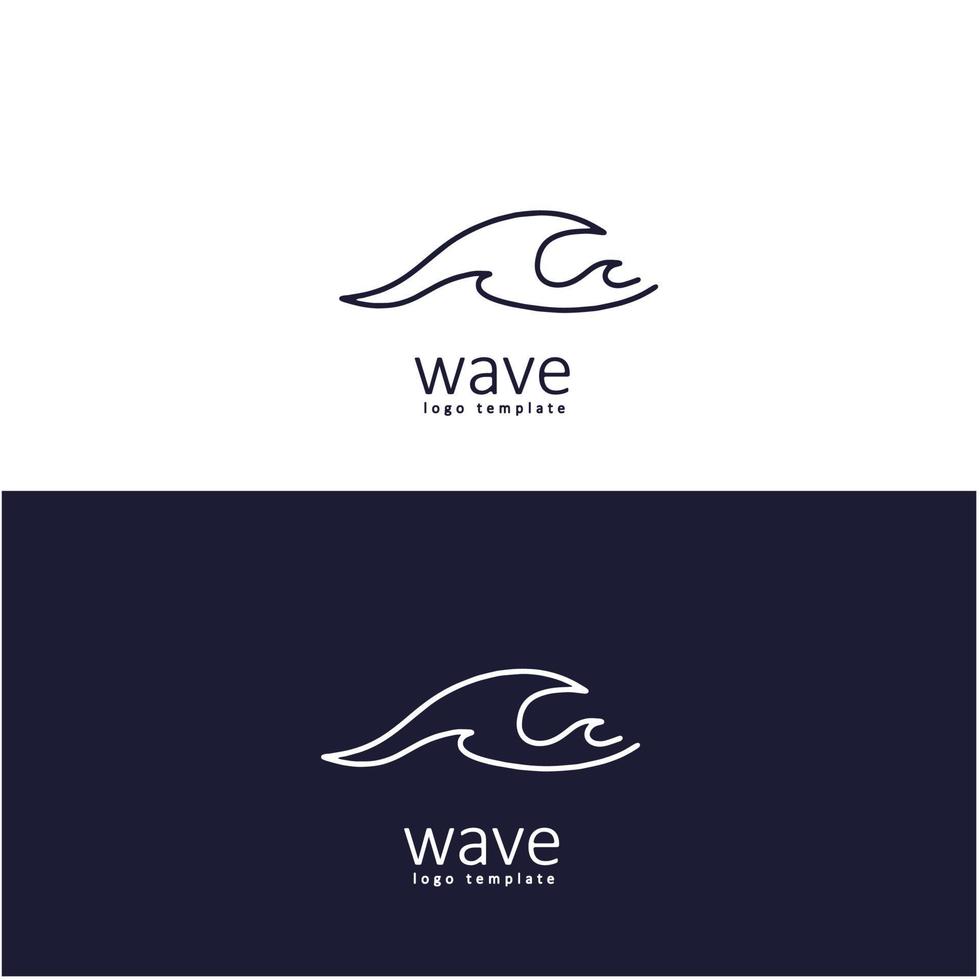 logotipo de design de ilustração vetorial de praia de onda vetor