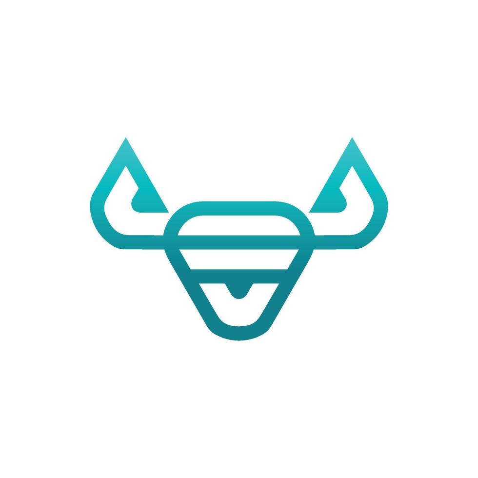 touro logotipo com touro animal ícone animal silhueta logotipo conceito moderno moderno corporativo, abstrato carta logotipo vetor
