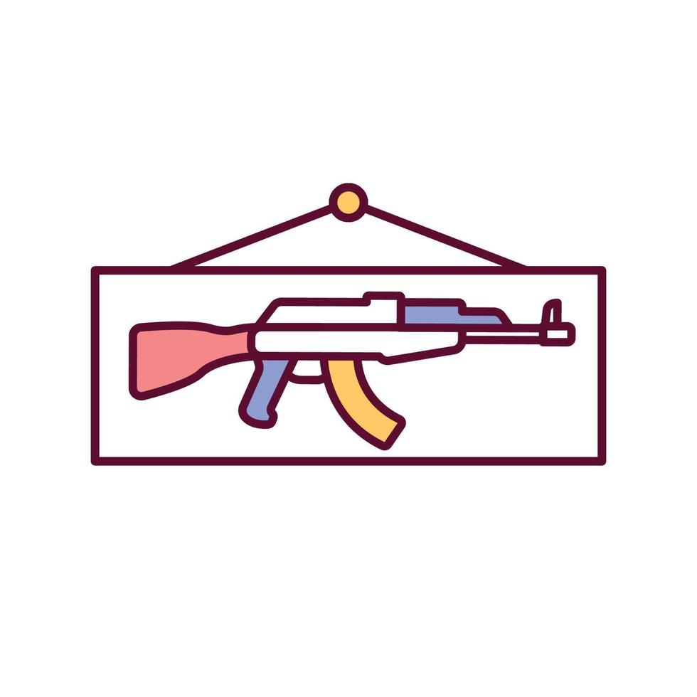 ícone de cor rgb de armas de fogo colecionáveis vetor