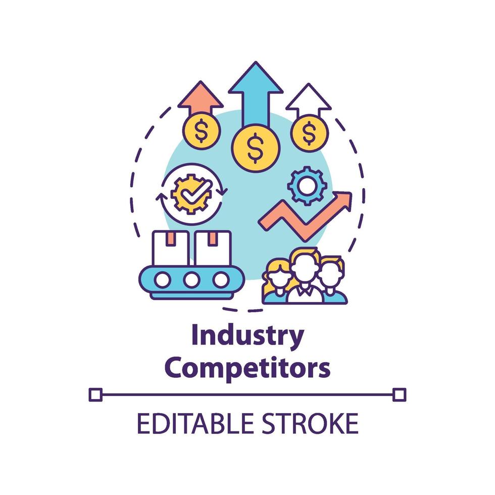 ícone do conceito de concorrentes da indústria vetor