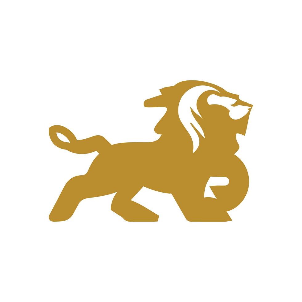 real rei leão silhueta símbolos elegante ouro leo animal logotipo vetor moderno corporativo, abstrato carta logotipo