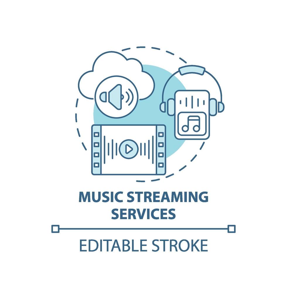 ícone de conceito de serviços de streaming de música vetor