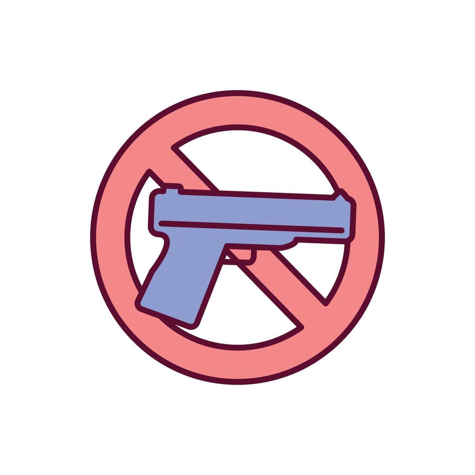 ícone de cor rgb de armas de proibição vetor