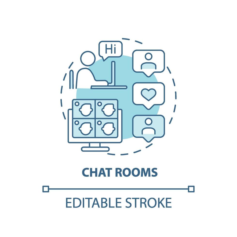 ícone do conceito de salas de chat vetor
