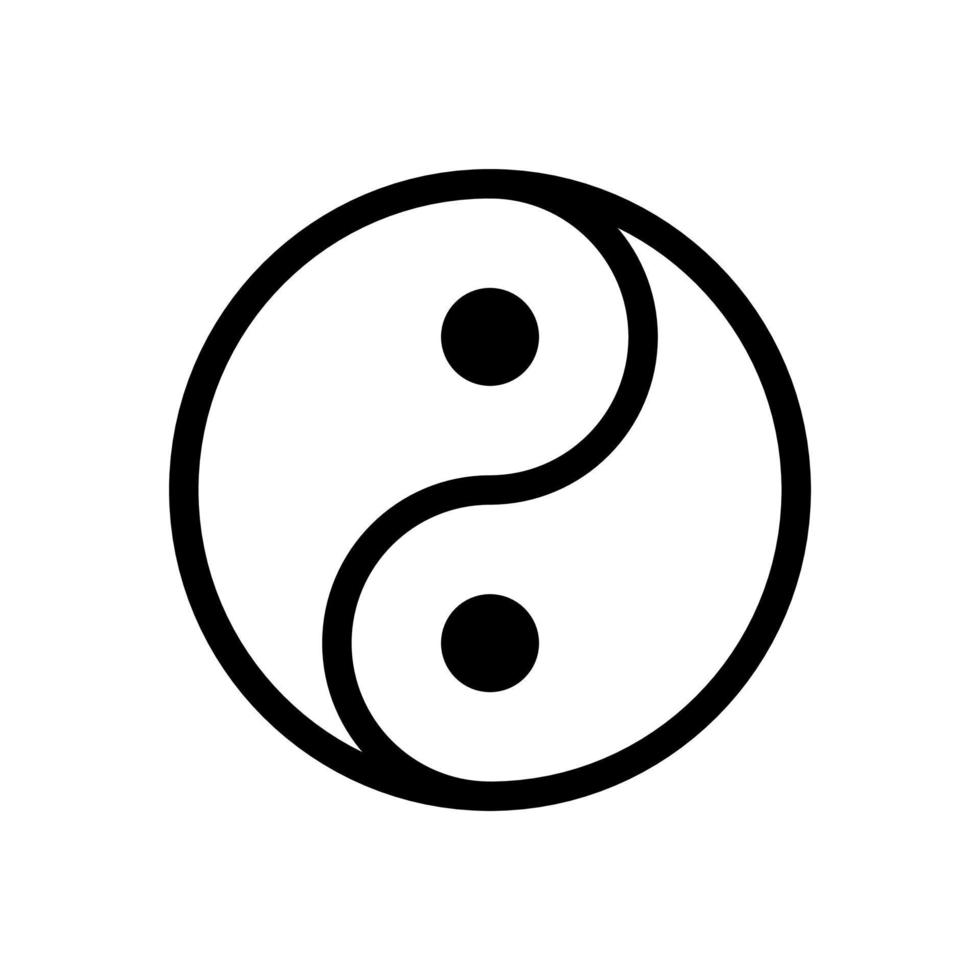 a yin yang símbolo, tai chi placa ícone dentro linha estilo Projeto isolado em branco fundo. editável AVC. vetor