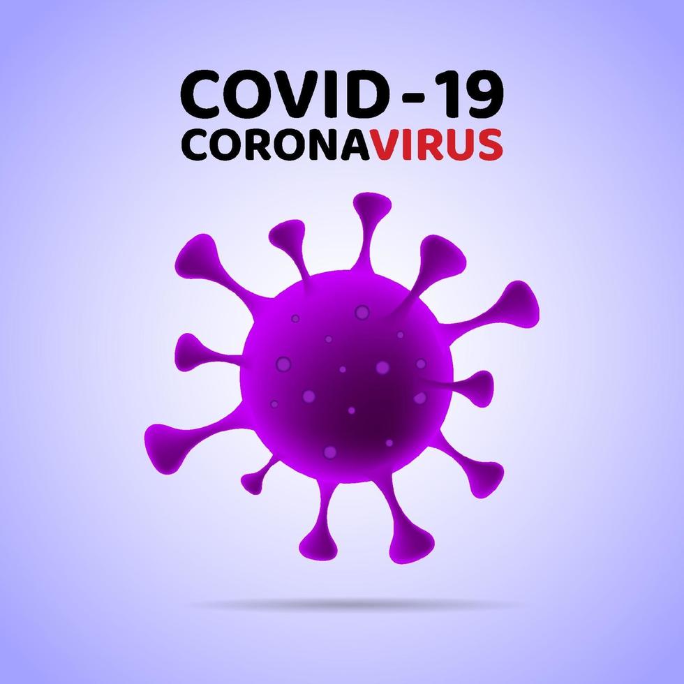 vírus covid-19 roxo. ilustração vetorial. vetor
