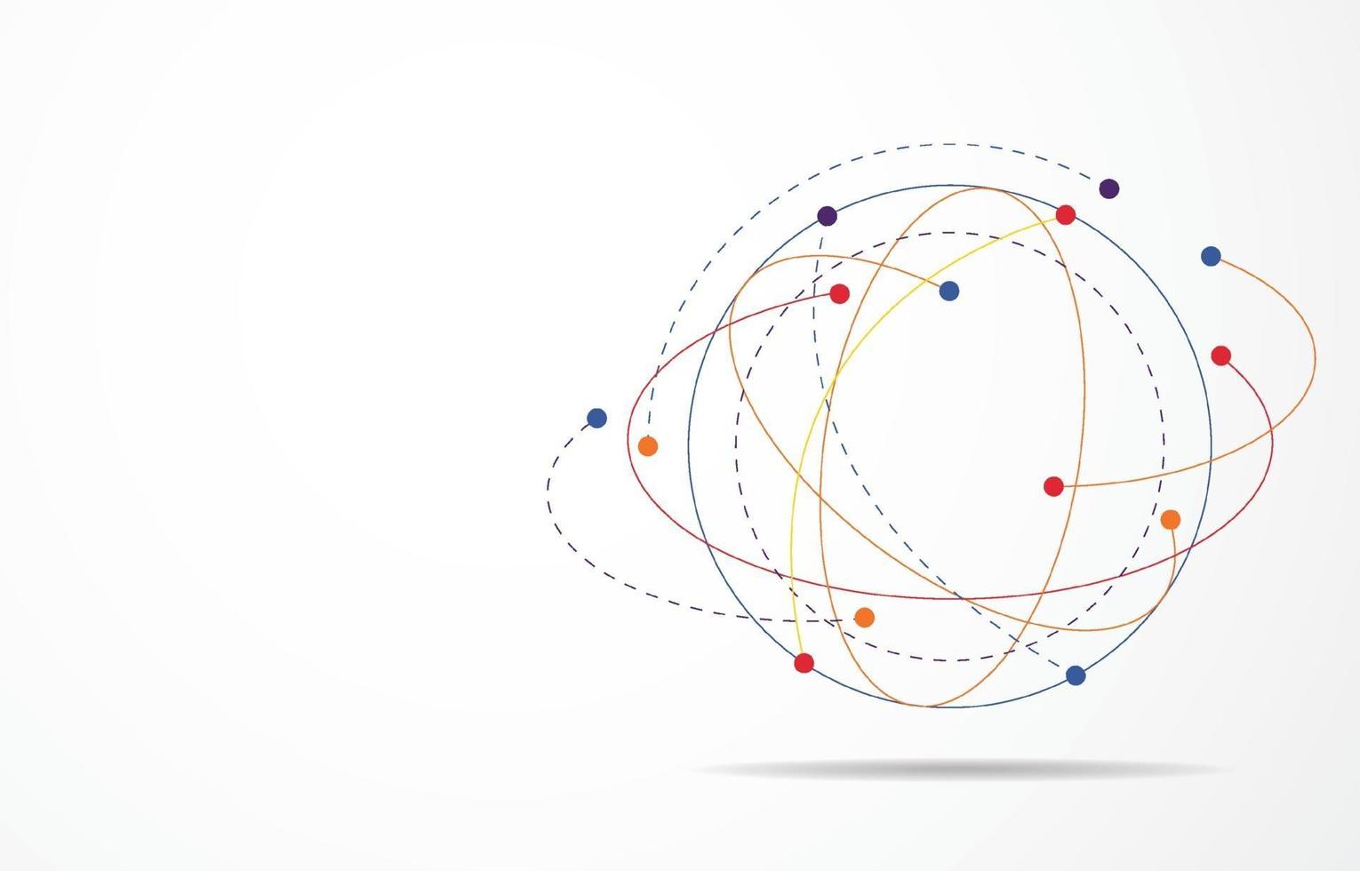 conexão de rede global. ponto de mapa mundial e conceito de composição de linha de negócios globais. ilustração vetorial vetor