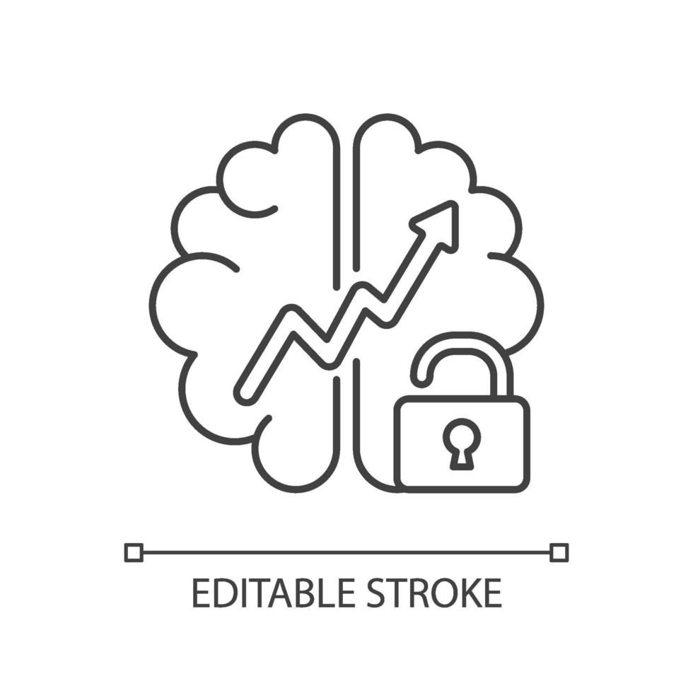 ícone linear de mentalidade de crescimento vetor