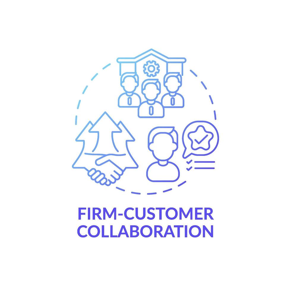 ícone do conceito de colaboração empresa-cliente vetor