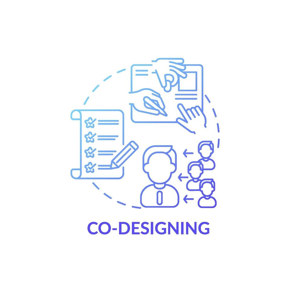 ícone do conceito de co-design vetor