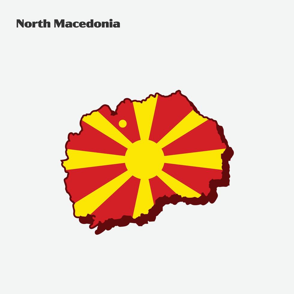 norte Macedônia nação bandeira mapa infográfico vetor