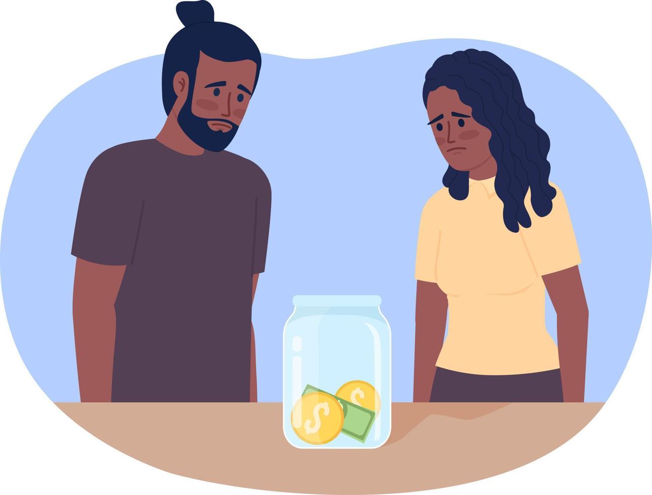 financeiro problemas dentro casamento plano conceito vetor local ilustração. editável 2d desenho animado personagens em branco para rede Projeto. casal voltado para despesas lutas criativo idéia para local na rede Internet, móvel, revista