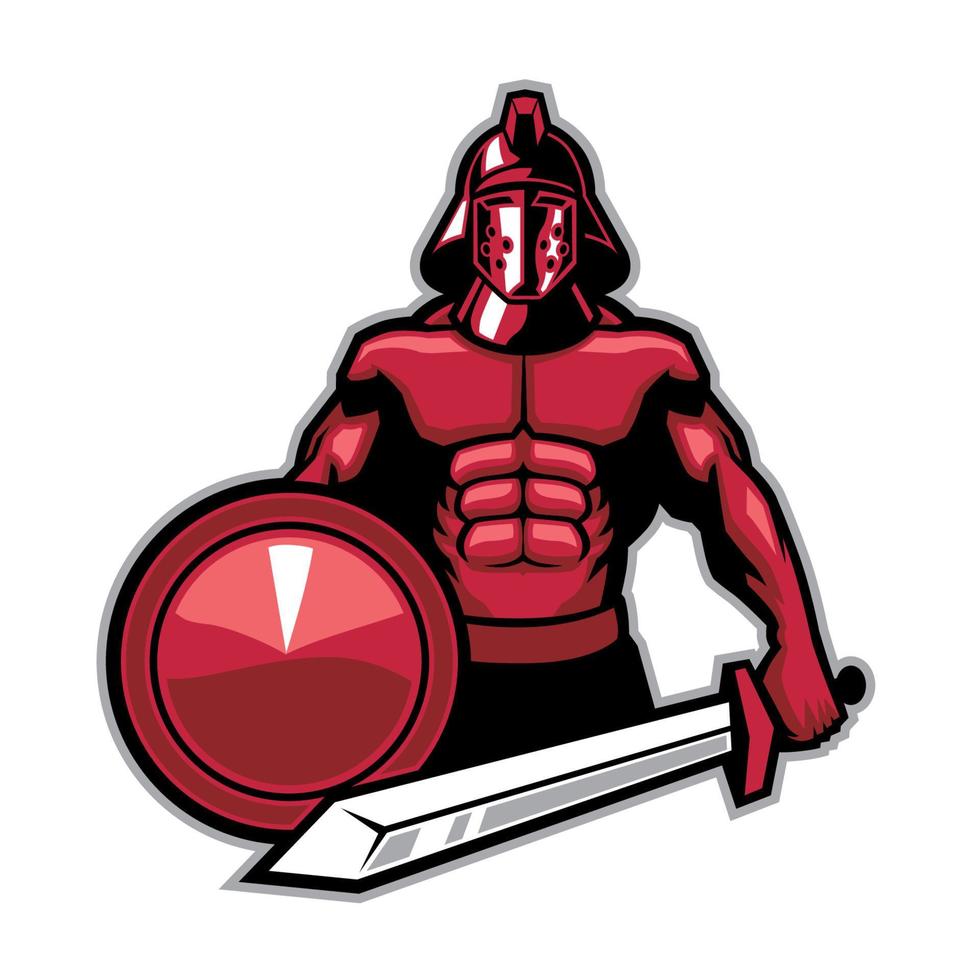 gladiador mascote esporte logotipo estilo vetor