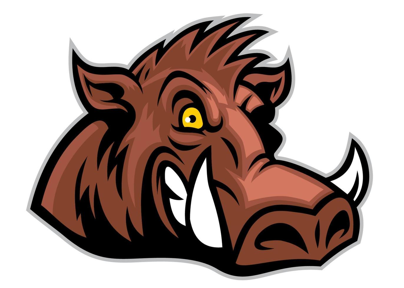 selvagem porco cabeça mascote logotipo estilo vetor