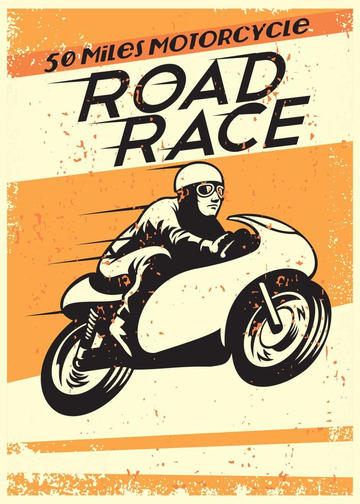 vintage motocicleta corrida poster vetor