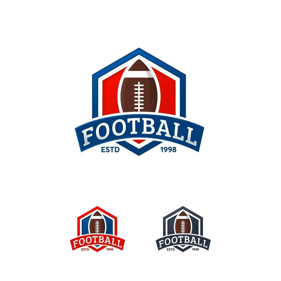 modelo de crachá de designs de logotipo de futebol americano, logotipo de rugby vetor