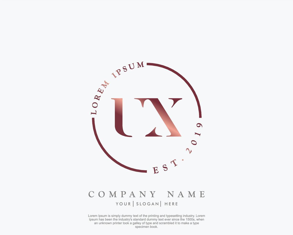 inicial carta ux feminino logotipo beleza monograma e elegante logotipo projeto, caligrafia logotipo do inicial assinatura, casamento, moda, floral e botânico com criativo modelo vetor