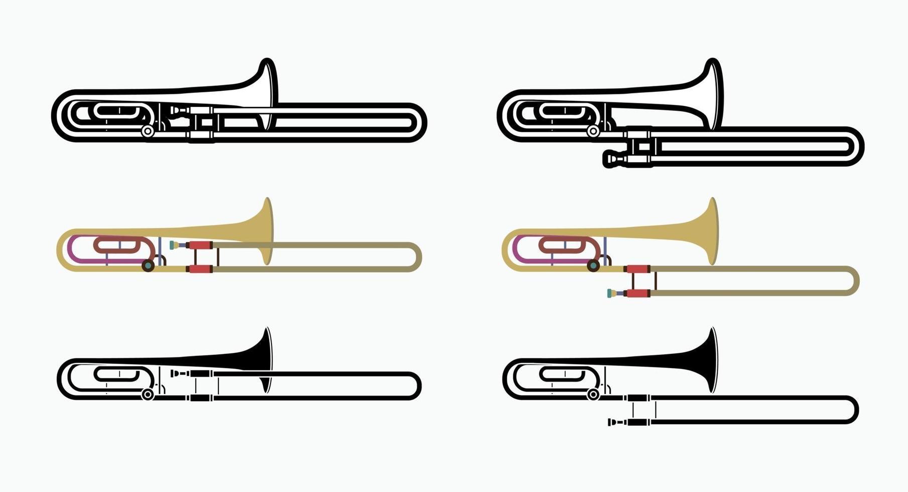 instrumento musical de trombone orquestra vetor