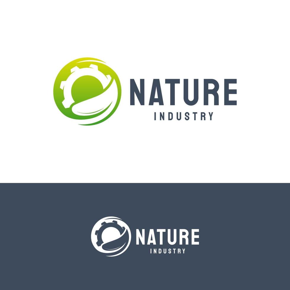 vetor de projetos de logotipo mecânico moderno, símbolo de logotipo da indústria da natureza