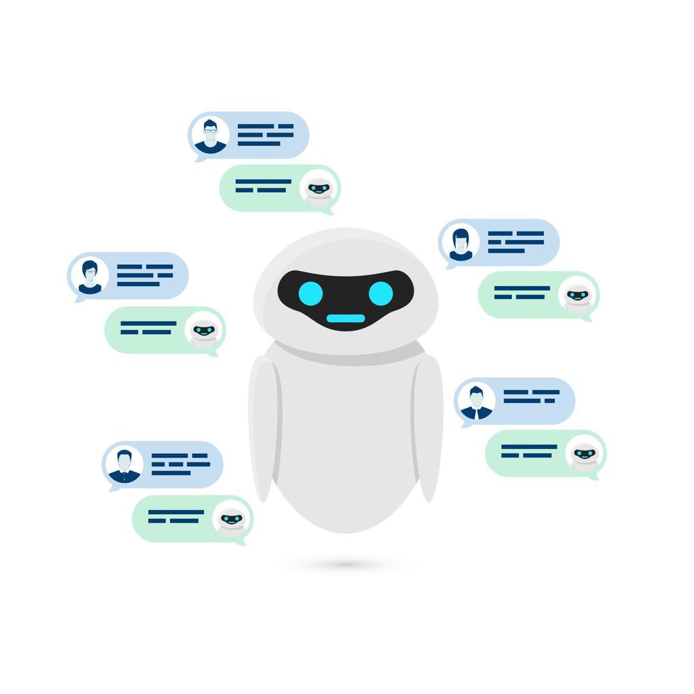 chatbot conceito. robô ou robô dar responda para do utilizador pergunta. vetor ilustração