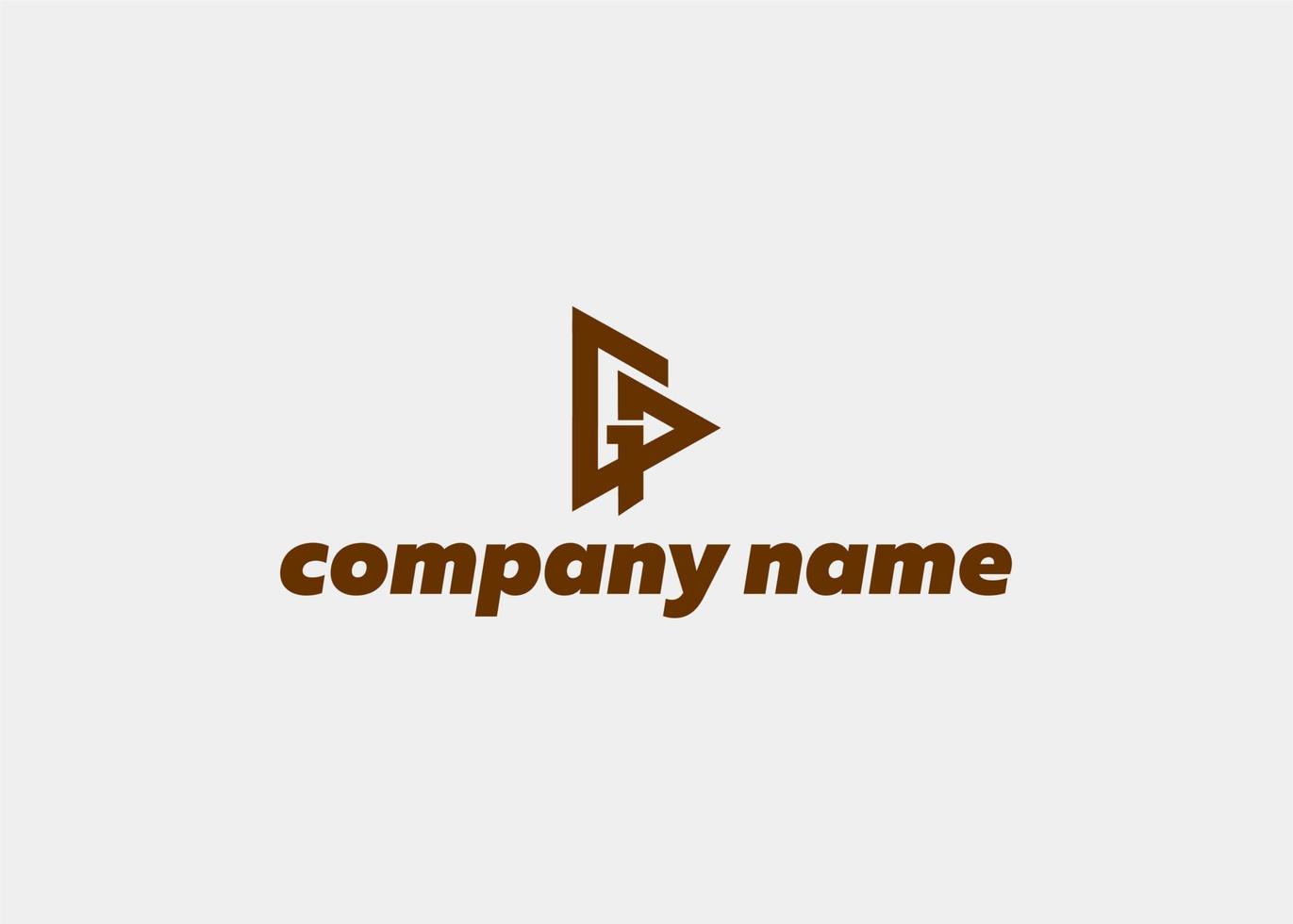 logotipo gp carta companhia nome vetor