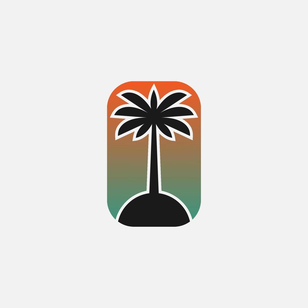 Palma verão ícone logotipo vetor