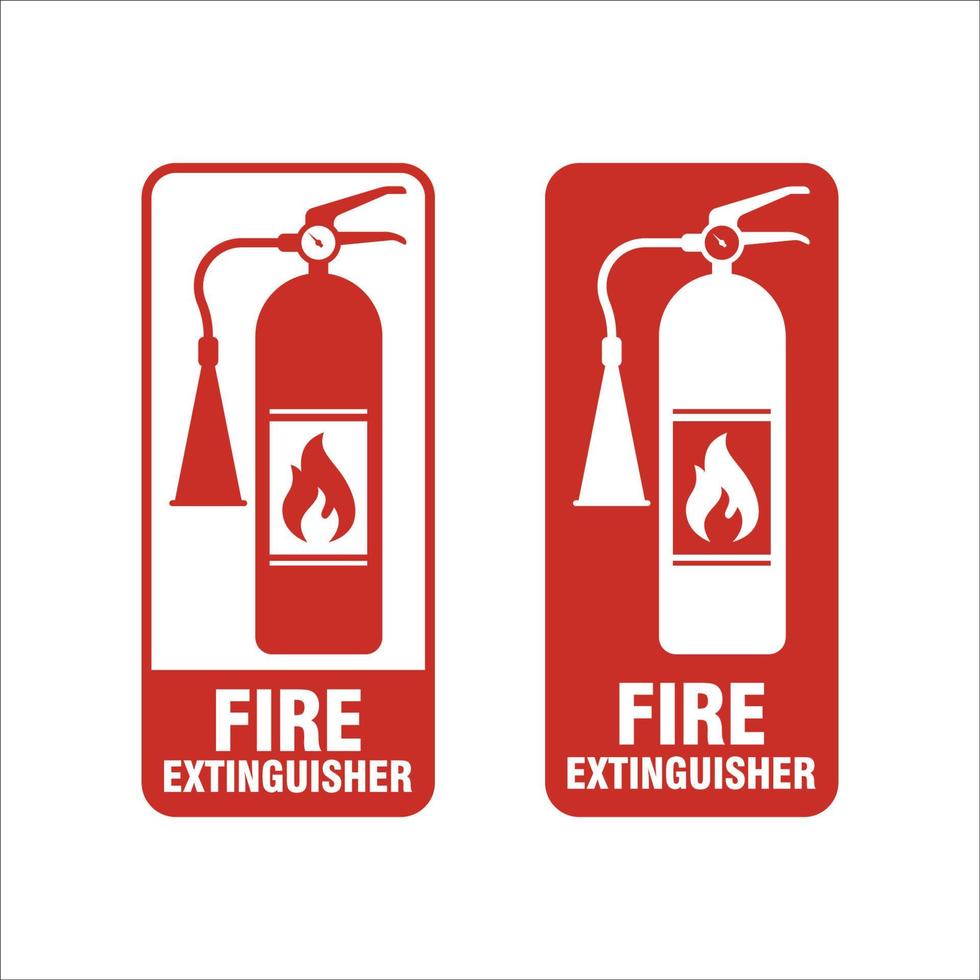 vermelho fogo extintor rótulo. fogo extintor ícone. vetor ilustração
