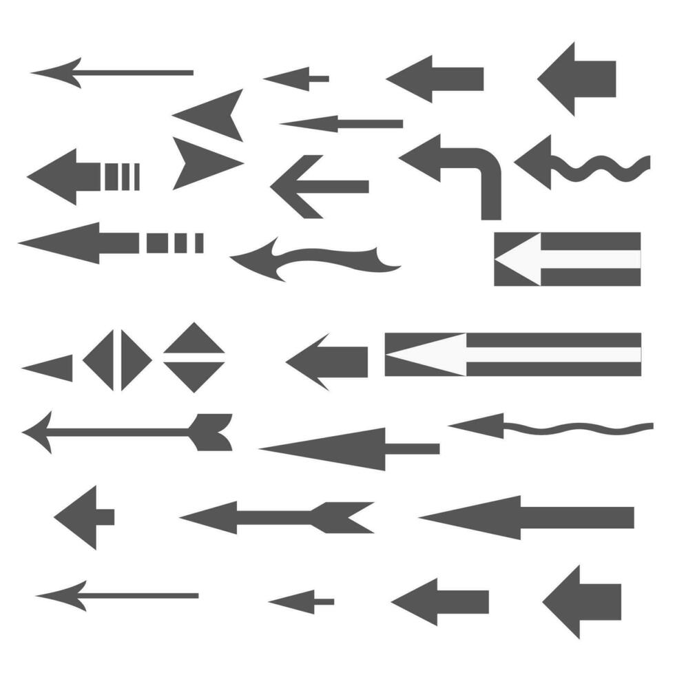 conjunto seta ícones. seta ícone. seta vetor coleção