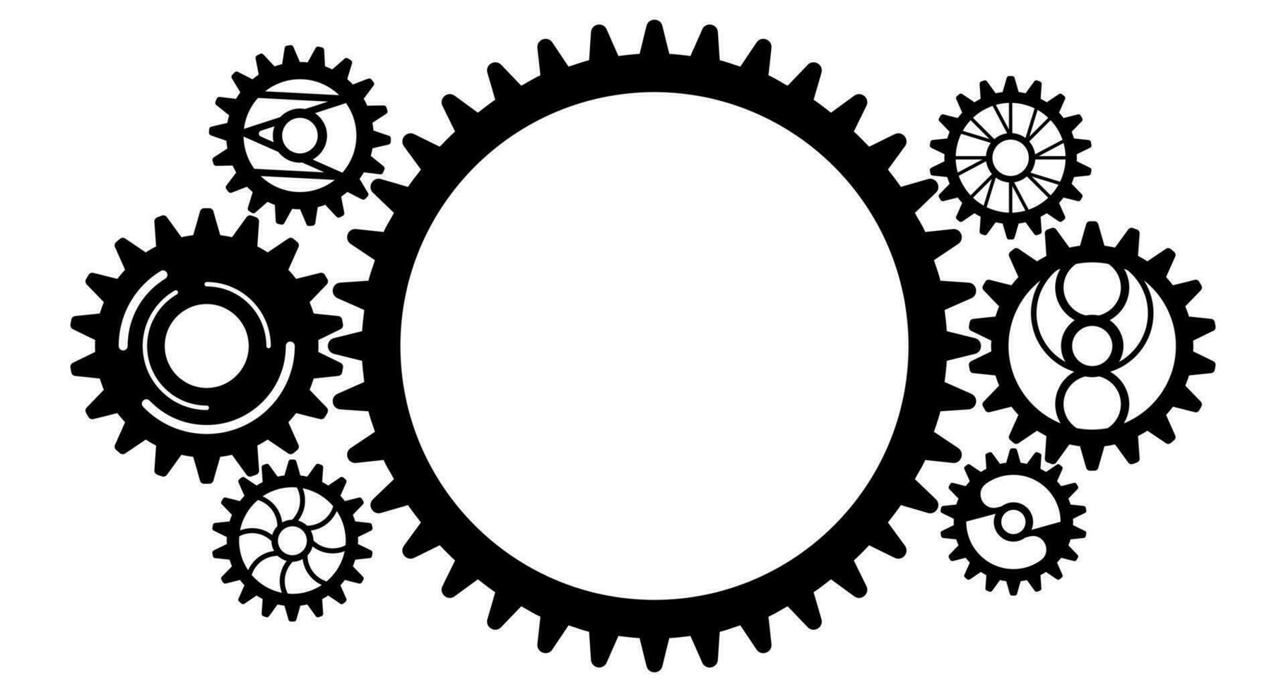 fofa engrenagem sistema com moderno estilo isolado com diferente Tamanho vetor