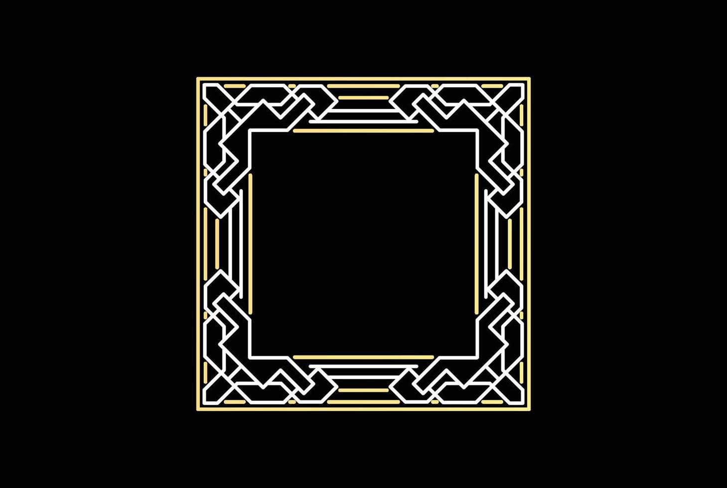 luxo geométrico quadrado quadro, Armação logotipo ícone ilustração Projeto vetor