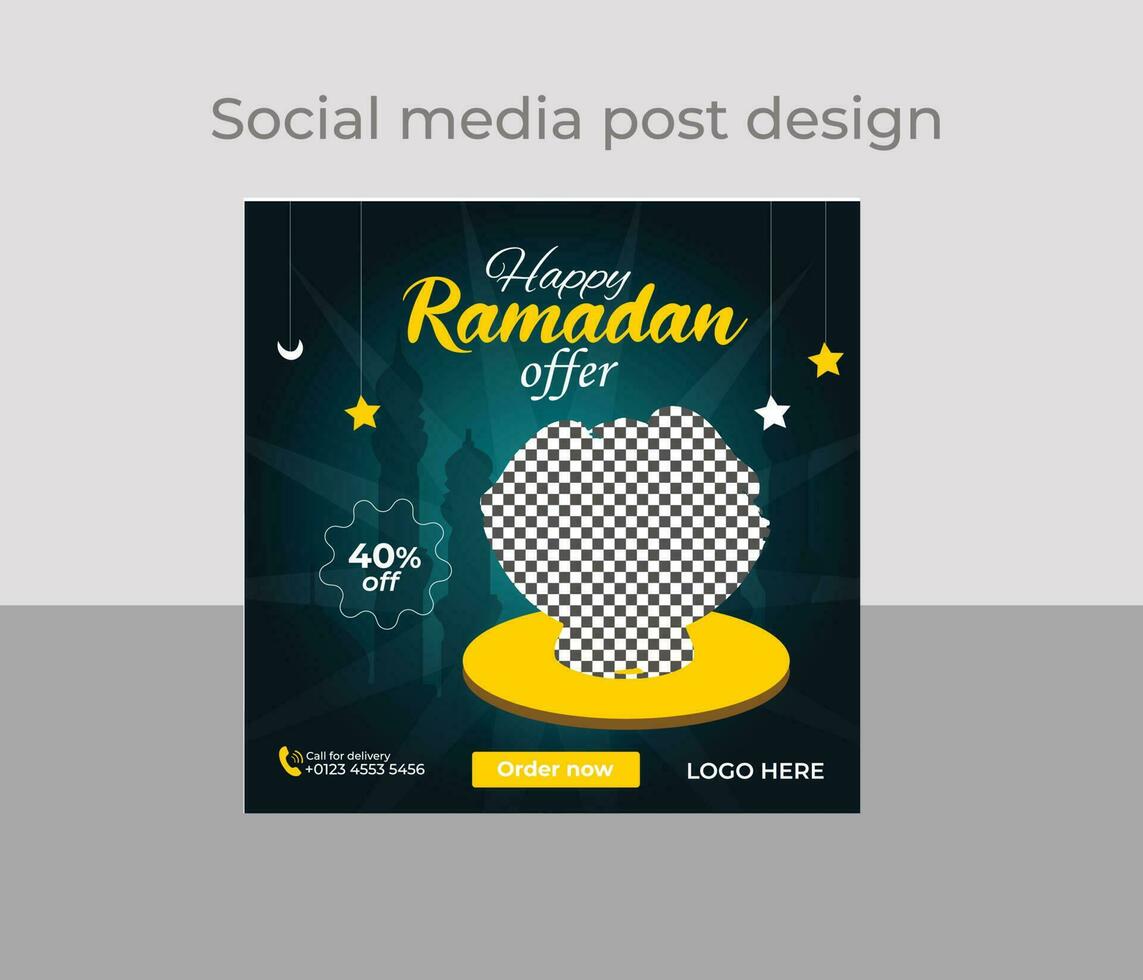 Ramadã Comida social meios de comunicação postar vetor