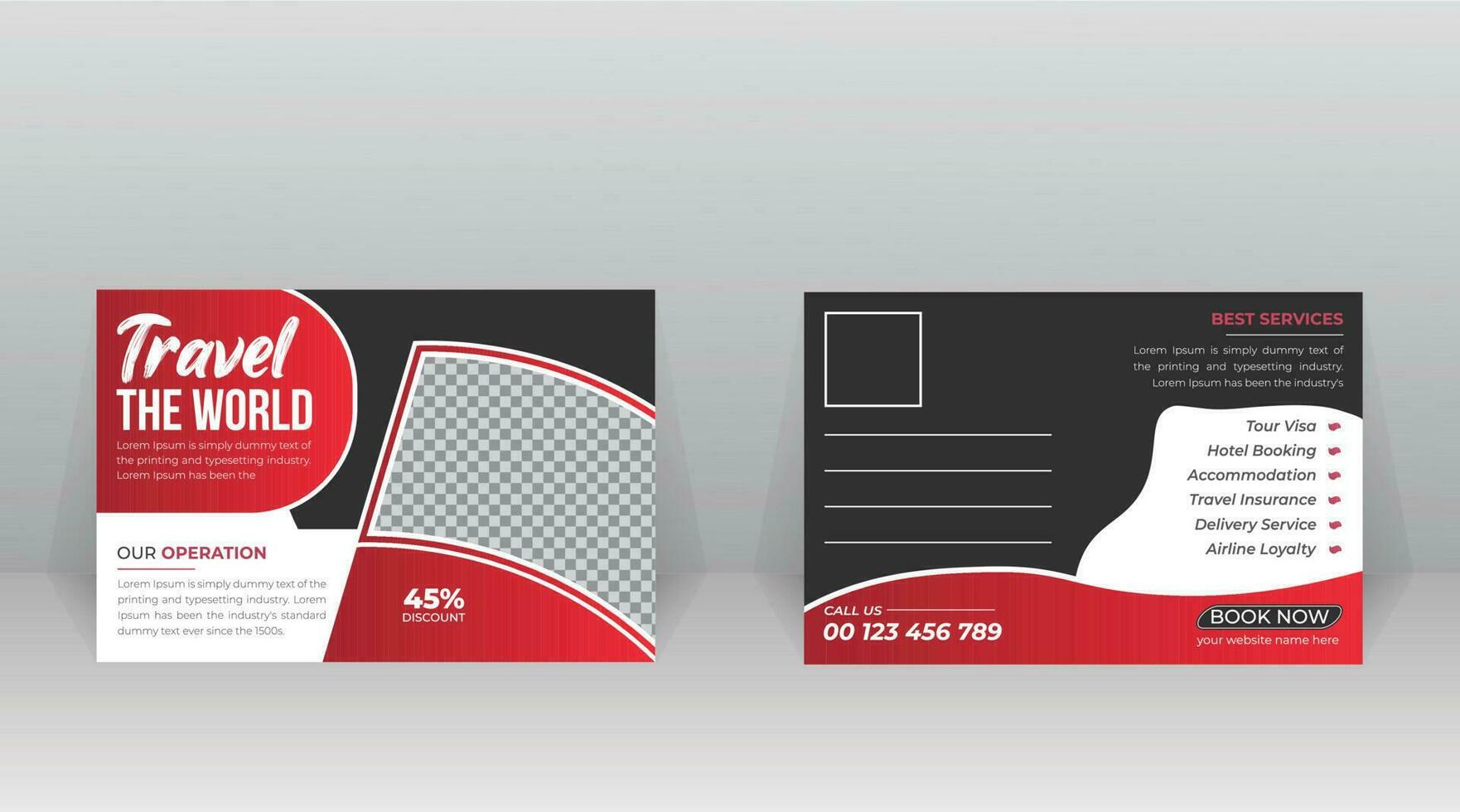 passeios ou viagem cartão postal modelo Projeto vetor