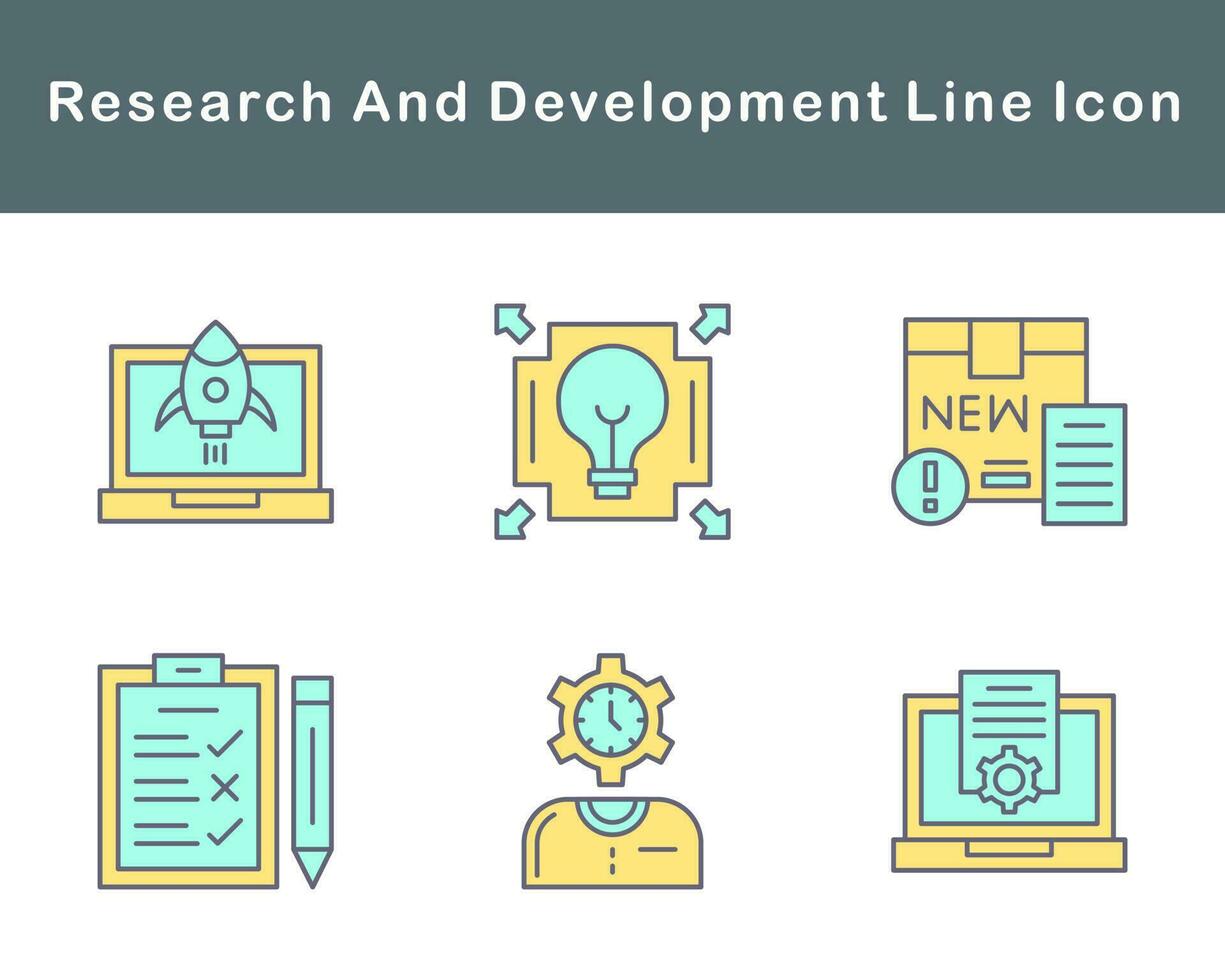 pesquisa e desenvolvimento vetor ícone conjunto