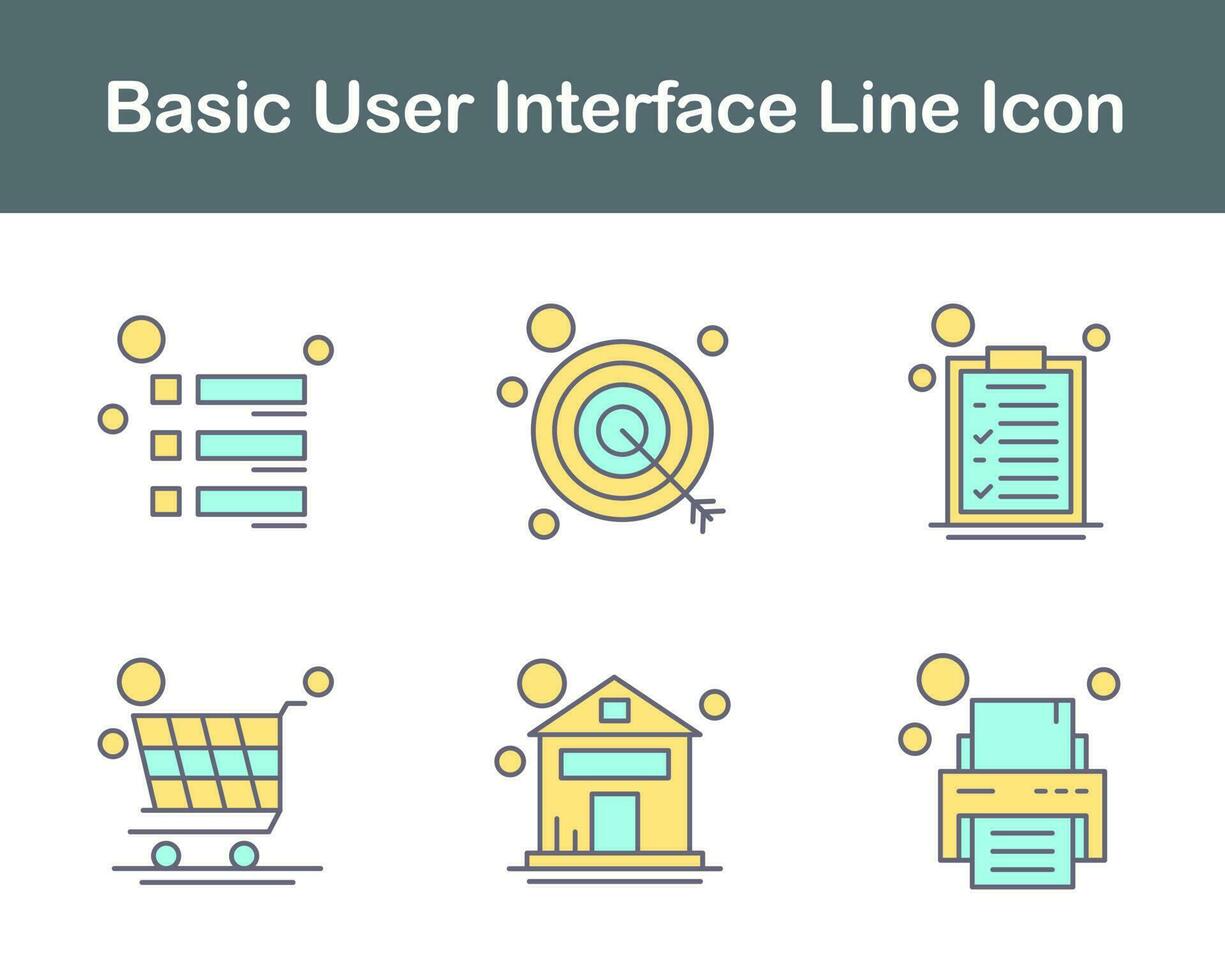 básico do utilizador interface vetor ícone conjunto