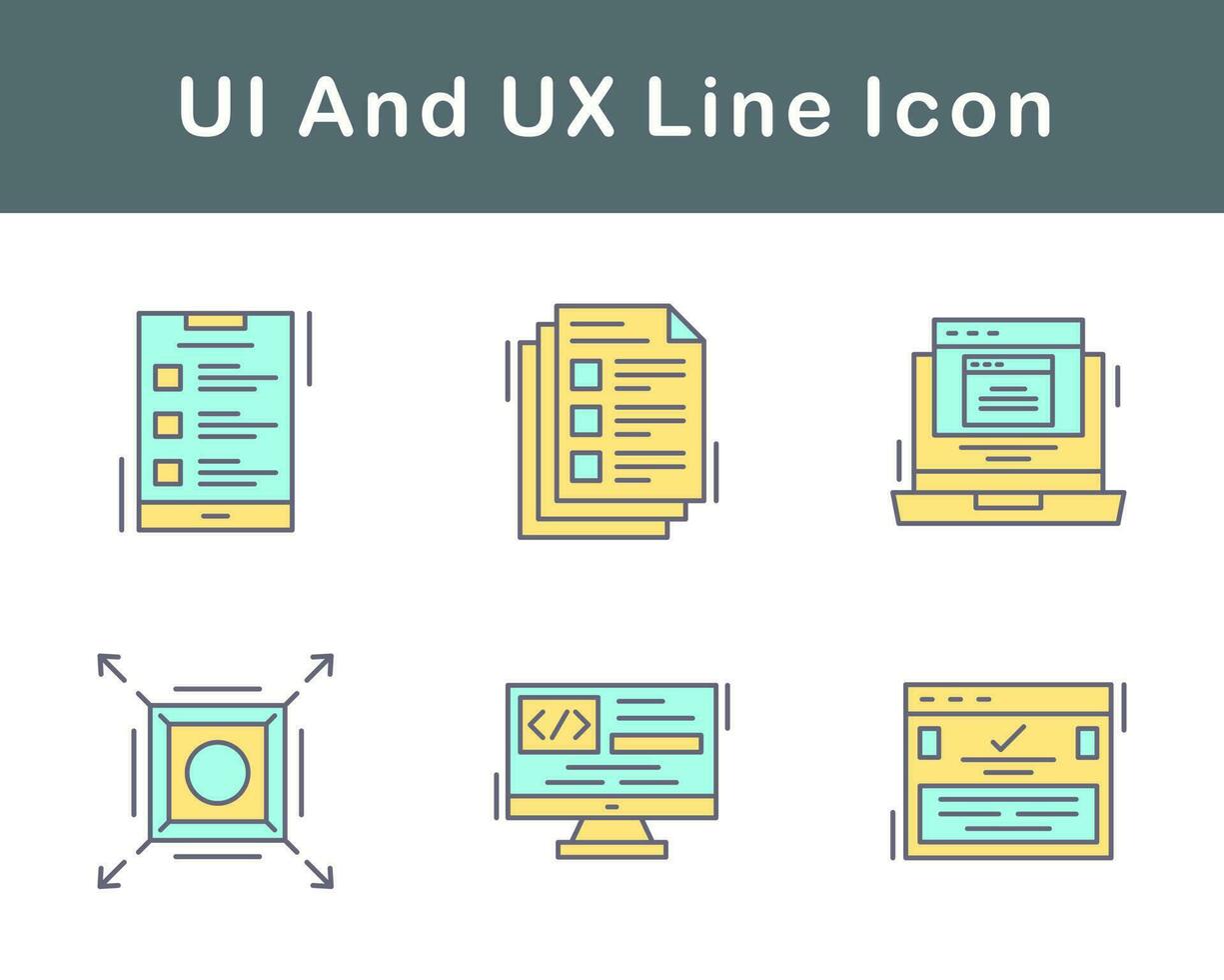 ui e ux vetor ícone conjunto