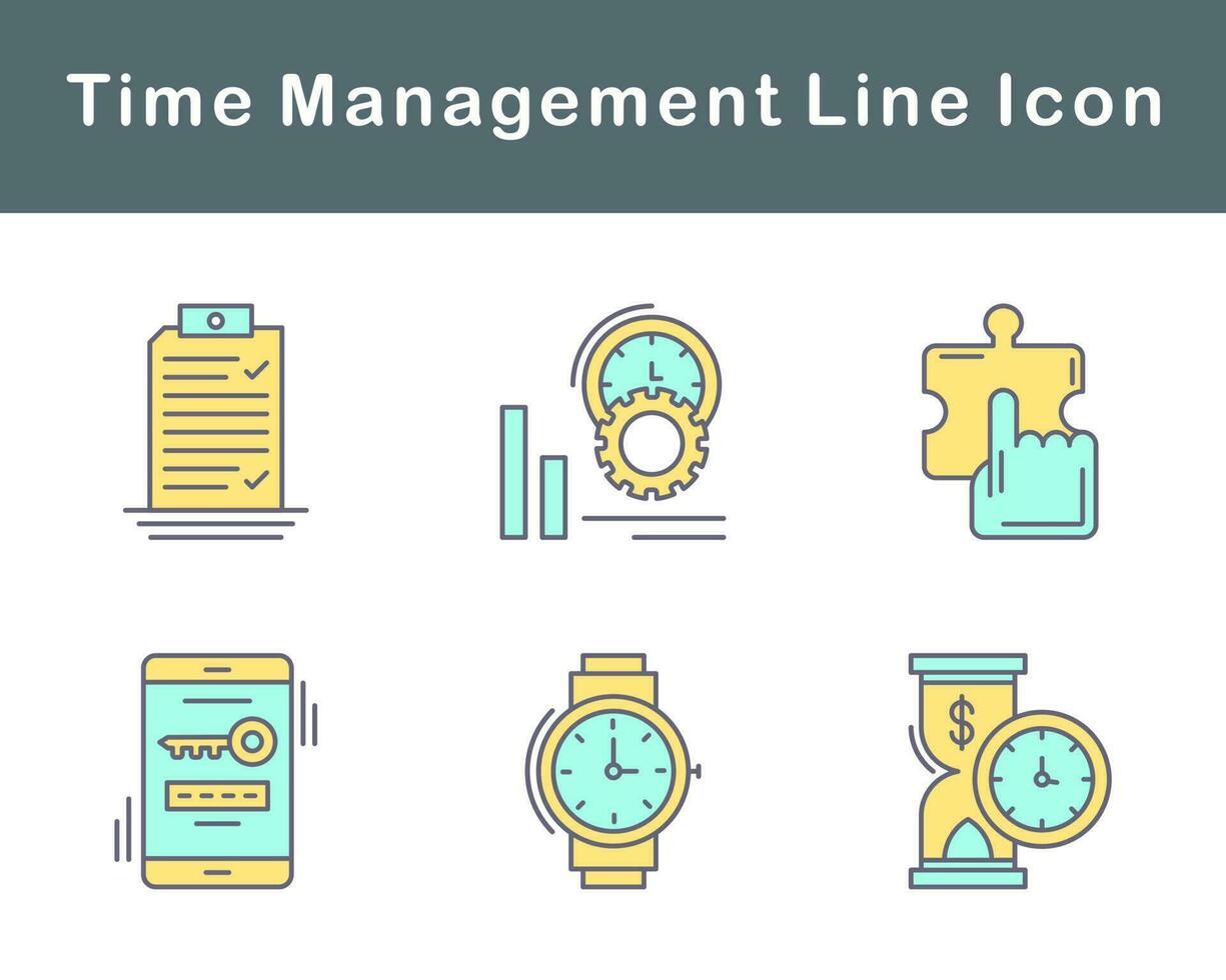 Tempo gestão vetor ícone conjunto