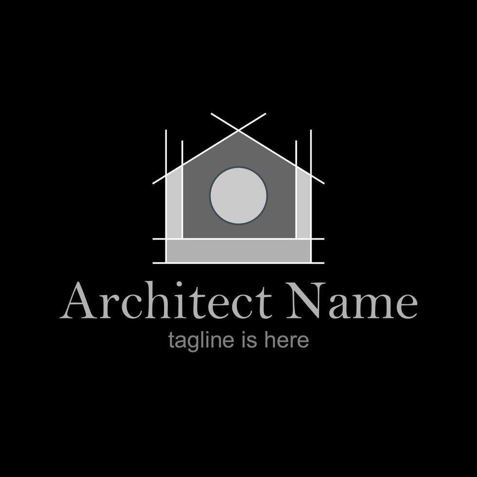 logotipo modelo com Preto fundo arquiteto Projeto. vetor ilustrador